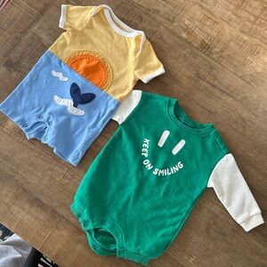 TWO 3-6mo Rompers